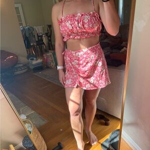 RESA Floral Pink Crop Top